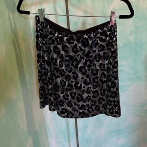 Adam Selma’s rhinestone mini skirt